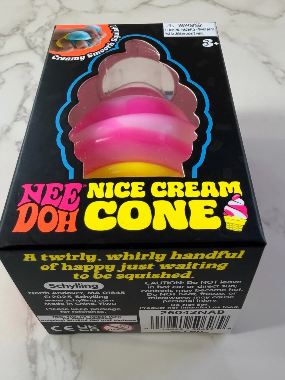 NeeDoh Nice Cream Cone Ice Cream Swirl Pink Squishy Toy Fidget Stress New